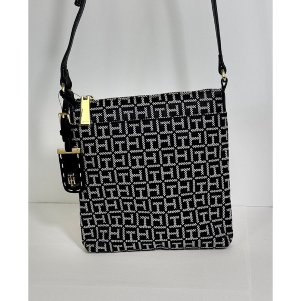 Tommy Hilfiger Crossbody Bag Monogram Jacquard Purse Designer Handbag